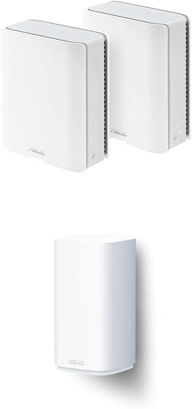Main image of Bundle of ASUS BT10 Tri-Band WiFi 7 Mesh, 18 Gbps, 6000 sq.ft (2pk), Dual 10G Ports, Security & Parental Control, 4G&5G Mobile Tethering + BD5 Outdoor Dual-Band WiFi 7 Mesh, 5000Mbps, 2500 sq.ft, IP65