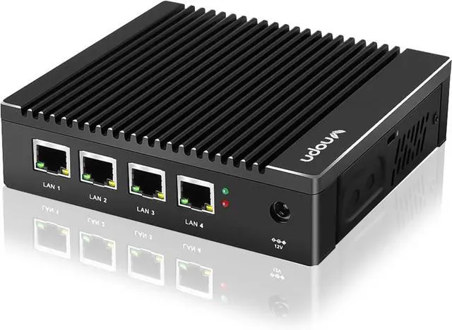Main image of Micro Firewall Appliance Fanless Mini PC N3700 Quad Core, 4xIntel 2.5GbE i225/i226 Intel 4 Ports Dual HD, 8GB DDR3 128GB mSATA SSD Support AES NI Network Router Box No Wi-Fi (8G+128G)