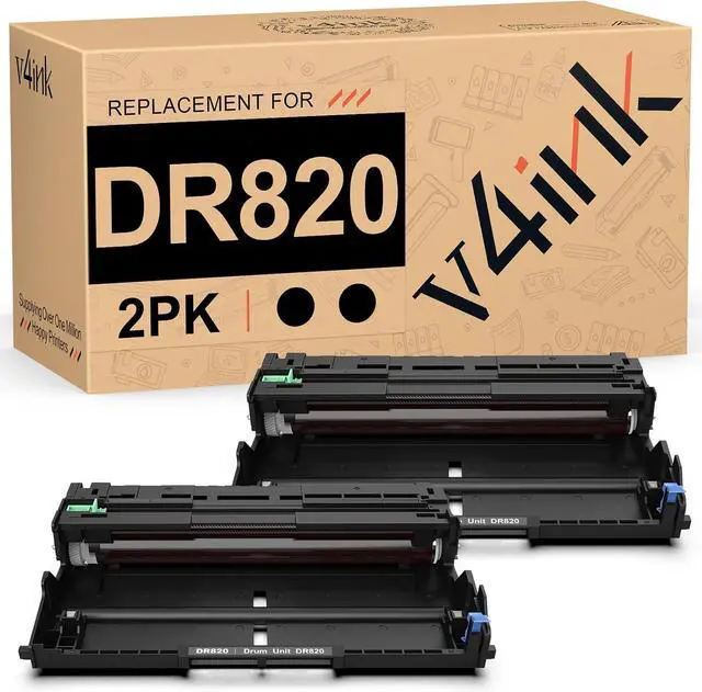 Main image of v4ink DR820 Compatible Drum Replacement for Brother DR820 DR-820 Drum Unit use with HL-L6200DW L6200DWT L5100DN L5200DWT L5200DW L6300DW MFC-L5900DW L6700DW L5800DW L5700DW DCP-L5500DN Printer 2 Packs