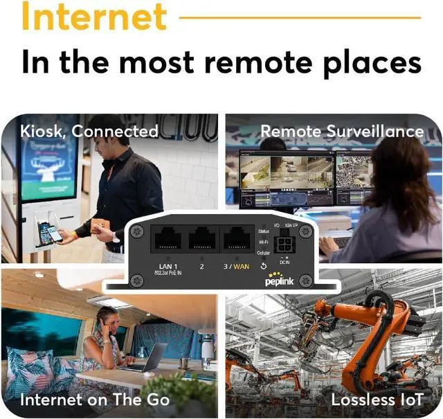 Alt view image 3 of 5 - Peplink Cellular Wi-Fi Router MAX BR1 Mini - 5G Router 5G/LTE Cellular Modem 3 Ethernet LAN Connections (with Wi-Fi) Redundant SIM Slots, Built-in eSIM Upgradeable to Dual WAN VPN Capable