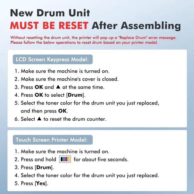 Alt view image 7 of 7 - DR229 DR229CL Drum Unit 4-Pack Compatible Replacement for Brother DR229 DR-229CL for MFC-L3780cdw MFC-L3720cdw HL-L3220cdw HL-L3280cdw HL-L3295cdw DCP-L3560cdw Printer (Black Cyan Magenta Yellow)