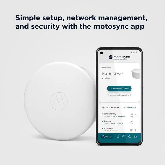 Alt view image 4 of 7 - Motorola MH7603 | WiFi 6 Router + Intelligent Mesh System | 3-Pack | Easy Setup, Security, Adblocking & Parental Controls with The Motosync app | AX1800 WiFi