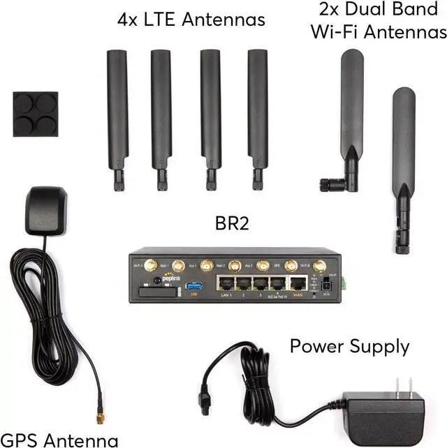 Alt view image 6 of 6 - Peplink BR2 Dual-Cellular GPS Equipped 4G LTE Router | Auto-Switch Between Networks for Uninterrupted Internet | Rugged for Vehicles, Remote Sites & Business | AT&T, Verizon, T-Mobile Compatible