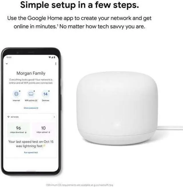 Alt view image 2 of 2 - Google Nest WiFi - AC2200 (2nd Generation) Router and Add On Access Point Mesh Wi-Fi System (Add On Access Point ONLY - Router Sold Separately - Mist (Sand)