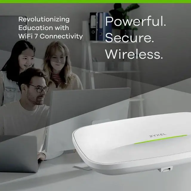 Alt view image 3 of 6 - Zyxel WiFI 7 Wireless MultiGig Pro Access Point | 2 x 2.5Gb Ethernet | Tri-Band Operation | Mesh and PTP Bridge | Cloud, App, Direct or Controller Management | POE+ | 1 Yr Nebula Pro | WBE530