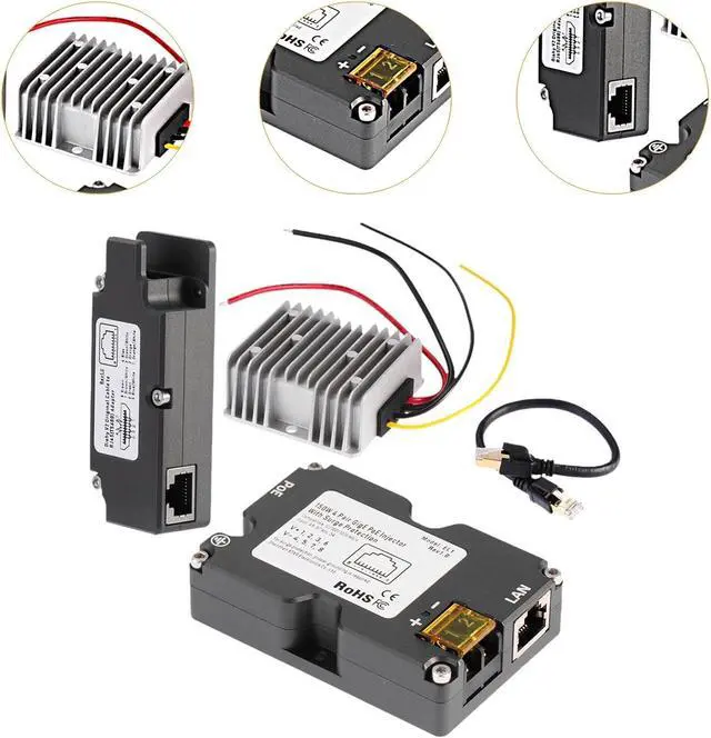 Alt view image 6 of 7 - PoE Ethernet Adapter for Network V2 Router Desktop Laptop 12V to 48V Converter