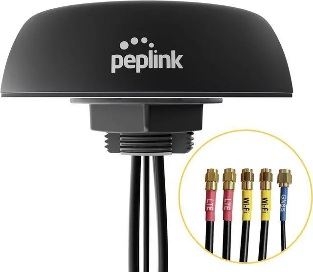 Main image of Peplink Cellular & WiFi Antenna Mobility 22G | LTE 2x2 MIMO Cellular High Bandwidth Dual-Band Wi-Fi External Router Computer Networking Antenna System with GPS Receiver | Durable Housing, Black