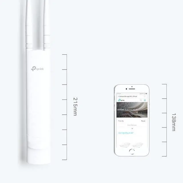Alt view image 2 of 4 - TP-LINK N300 Long Range 11n 2.4G Wireless Outdoor Access Point, IP65 Waterproof, Ideal for Garden Wireless, w/Passive PoE Injector, Flexible Installation, Free EAP Controller Software (EAP110-Outdoor)
