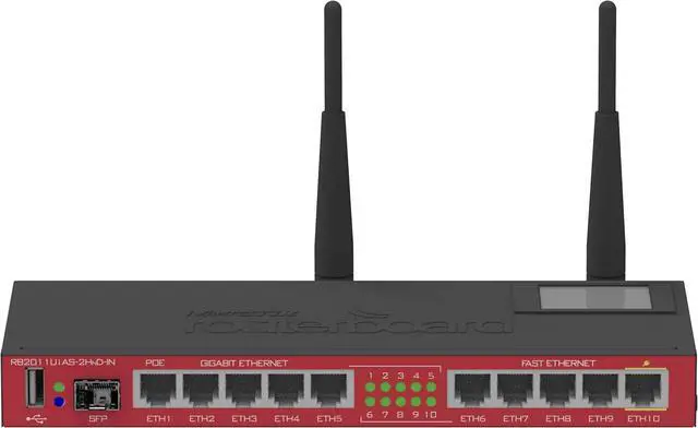 Alt view image 2 of 3 - Mikrotik RouterBOARD RB2011UiAS-2HnD-IN Wireless Router 2.4GHz 10-Ports 802.11b/g/n