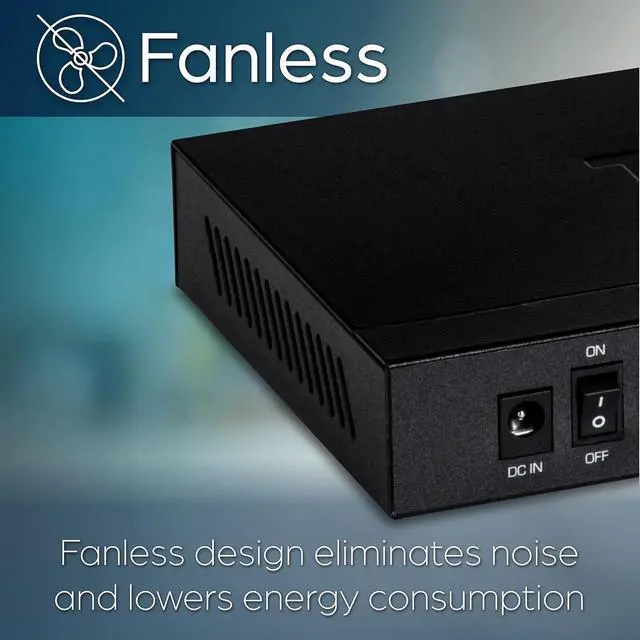 Alt view image 6 of 7 - TRENDnet 8-Port Unmanaged 2.5G PoE+ Switch, TPE-TG380, Fanless, Compact Desktop Design, Metal Housing, 2.5GBASE-T Ports, IEEE 802.3bz, 100W PoE Budget, Ethernet Splitter, NDAA & TAA Compliant, Black