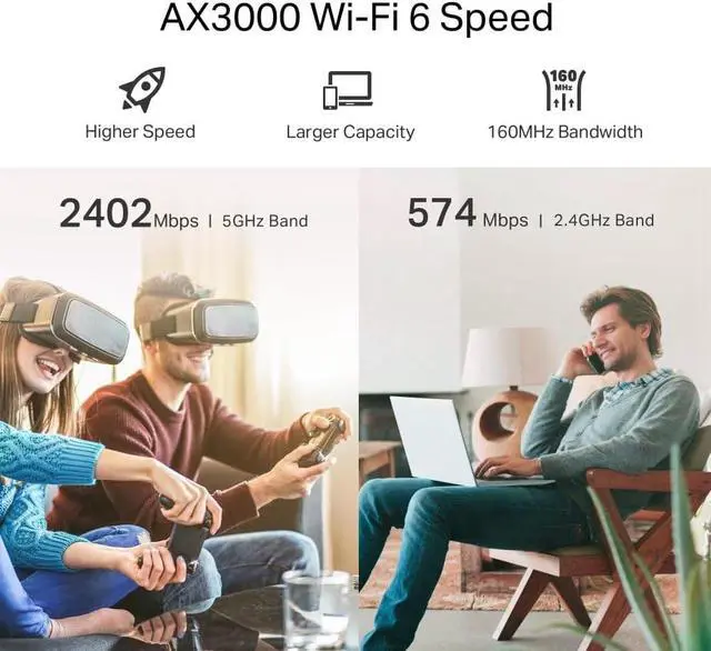 Alt view image 3 of 6 - TP-Link RE780X AX3000X WiFi 6 WLAN Amplifier Repeater (Dual-Band 2402 MBit/s 5 GHz + 574 MBit/s 2.4 GHz, MU-MIMO, Gigabit Port, Compatible with All WLAN Routers)