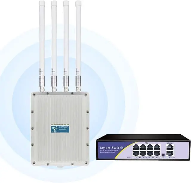 Main image of KuWFi Bundle of Goods WiFi 6 Wireless AP Router and 8-Port Gigabit PoE Ethernet Switch