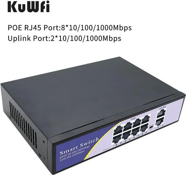 Alt view image 3 of 7 - KuWFi Bundle of Goods WiFi 6 Wireless AP Router and 8-Port Gigabit PoE Ethernet Switch