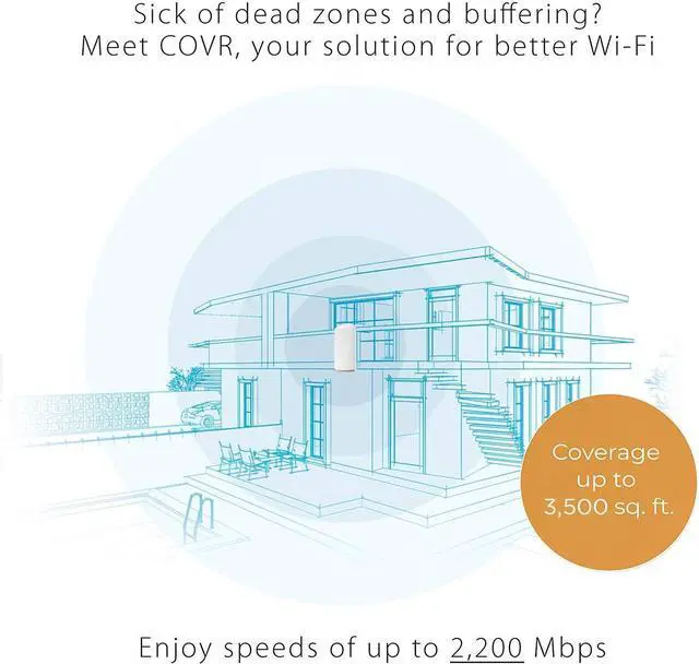 Alt view image 3 of 7 - D-Link COVR Tri Band Whole Home Wi-Fi System With Voice Control w/Amazon Alexa Or Google Assistant, Upto 3500 Sq.ft Coverage, Single Unit (COVR-2200)