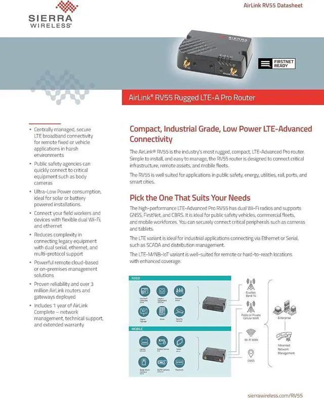 Alt view image 2 of 5 - Sierra Wireless Airlink RV55 LTE Includes 1-Year AirLink Complete (LTE CAT4-1104335)