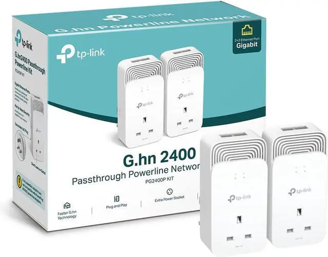 Main image of TP-Link PG2400P KIT V1 - Powerline adapter kit - GigE, G.hn - wall-pluggable