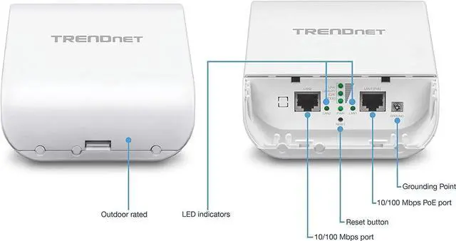 Alt view image 4 of 7 - TRENDnet TEW-740APBO 10dBi Wireless N300 Outdoor PoE Access Point (V1.0R)