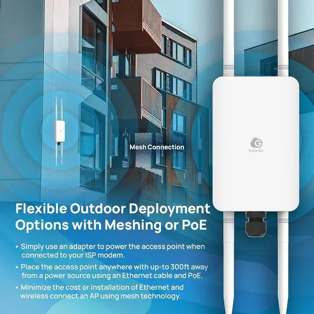 Alt view image 6 of 7 - EnGenius Cloud Managed ECW160 11ac Wave 2 2x2 Outdoor Access Point