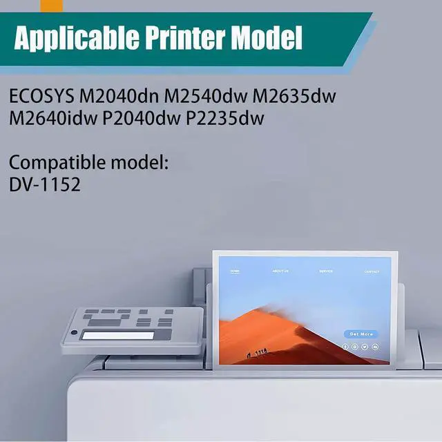 Alt view image 2 of 7 - DV-1152 DV1152 Developer Unit Replacement Compatible for Kyocera ECOSYS M2040dn M2540dw M2635dw M2640idw P2040dw P2235dw Printer (2Pack)