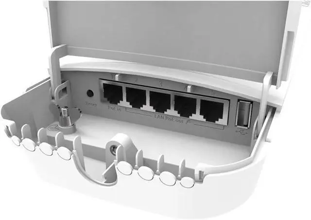 Alt view image 3 of 7 - Mikrotik OmniTIK 5 PoE ac US Version 7.5dBi Integrated Access Point 5GHz Dual chain with 802.11ac support 5x Gigabit Ethernet ports with PoE-out 2-UNITS