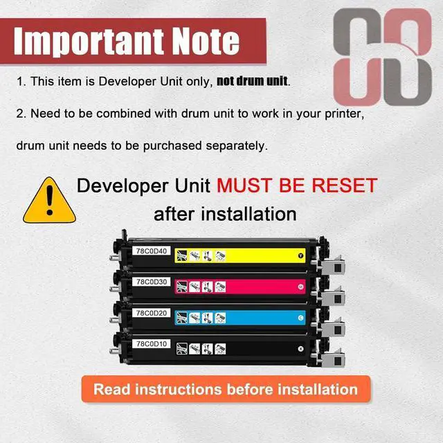 Alt view image 5 of 7 - CS421 Developer Units Compatible for Lexmark 78C0D10 78C0D20 78C0D30 78C0D40 Developer Units Work for Lexmark C2240 C2325 C2425 C2535 CS521 CS421 CX421 CX522 Printer 1 Yellow Pack