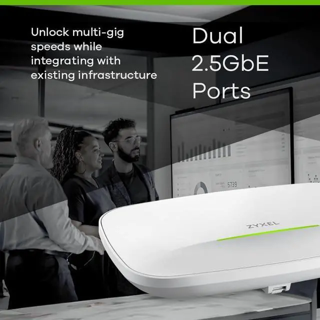 Alt view image 6 of 7 - Zyxel BE12300 WiFi 7 Dual-Radio Access Point | 2 x 2.5GbE Ports | Smart Antenna | Manageable via Nebula Web/App, On-premises Controller, or Device's Local Interface [WBE630S]