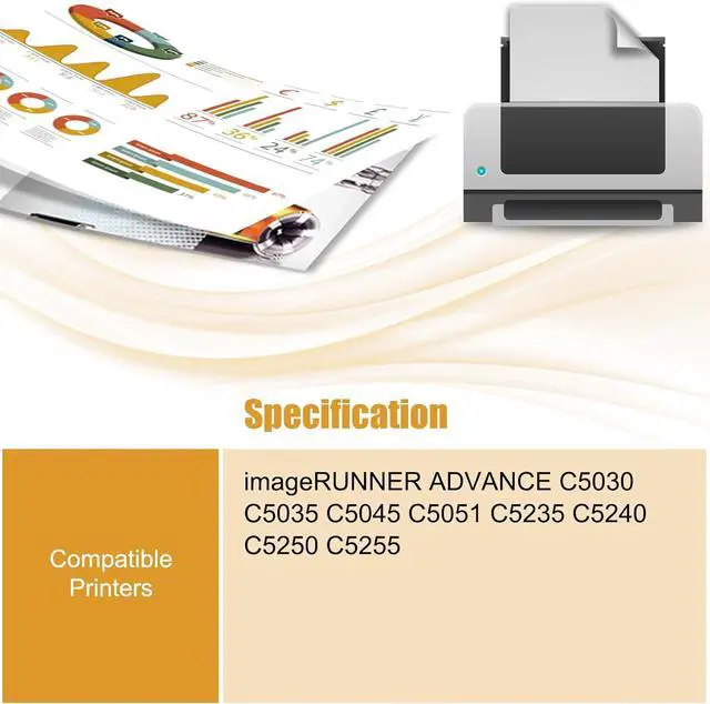 Alt view image 2 of 7 - GPR-30 Developer Unit Compatible for Canon imageRUNNER Advance C5030 C5035 C5045 C5051 C5235 C5240 C5250 C5255 Printers, with Chip, High Yield 40000 Pages, High-Definition Printing (1 Pack Yellow)
