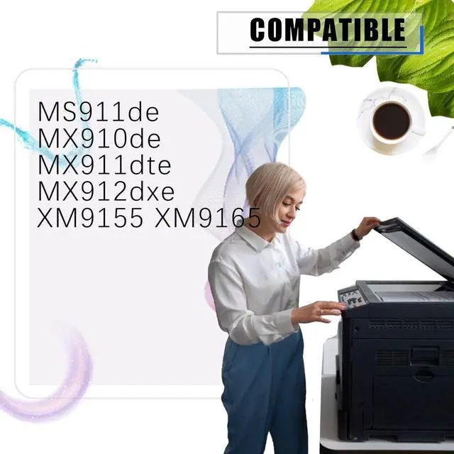 Alt view image 2 of 7 - 40X9936 Developer Unit Compatible for Lexmark MS911de MX910de MX911dte MX912dxe XM9155 XM9165 Printers,with Chip Large Printing Demands (1 Pack Black)