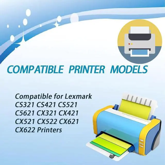 Alt view image 2 of 7 - 78C0Z10 78C0Z10 78C0Z10 78C0Z10 Developer Unit Compatible for Lexmark CS321 CS421 CS521 C5621 CX321 CX421 CX521 CX522 CX621 CX622 Printers, Includes Chip, High Yield 20000 Pages (Black)