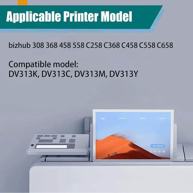 Alt view image 2 of 7 - Compatible for Konica Minolta DV-313 DV313 Developer Unit Replacement for Bizhub 308 368 C368 C258 C458 C558 C658 458 558 C308 Printer (1Magenta)