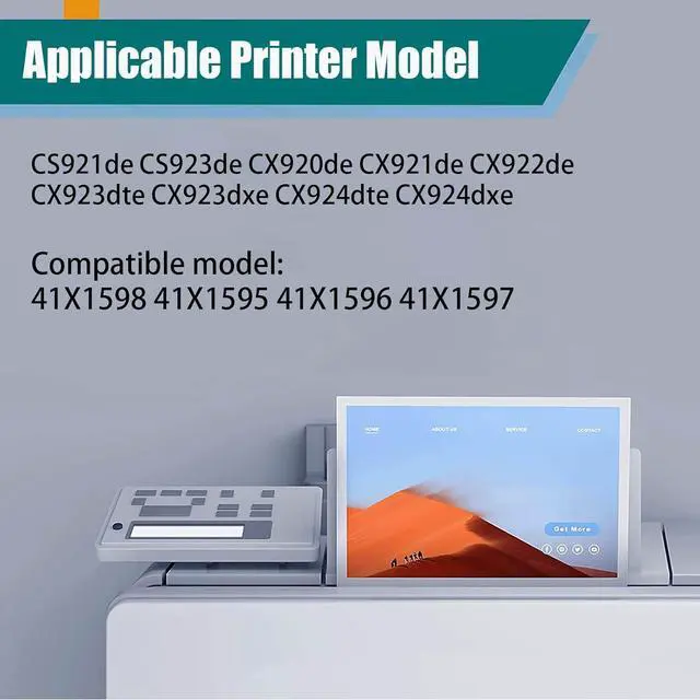 Alt view image 2 of 7 - Compatible for Lexmark 41X1598 41X1595 41X1596 41X1597 Developer Unit Replacement for CS921 CS923 CX920 CX921 CX922 CX923 CX924 Printer (1Magenta)