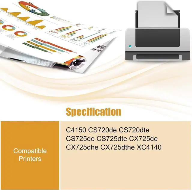 Alt view image 2 of 7 - 74C0Z10 Developer Unit Compatible for Lexmark C4150 CS720de CS720dte CS725de CS725dte CX725de CX725dhe CX725dthe Printers (4 Pack Black)