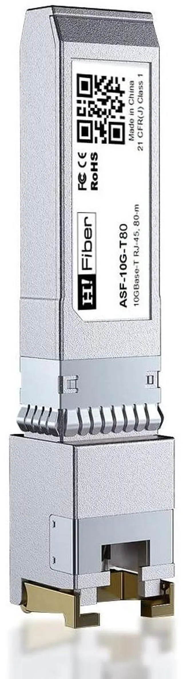 Main image of H!Fiber 10Gb SFP+ to RJ45 Module, 80 Meters, 10Gbase-T Ethernet SFP+ Copper Transceiver for Cisco, Meraki, MikroTik, Ubiquiti, Unifi, Netgear, QNAP, D-Link and More, Cat6a/Cat7/Cat8