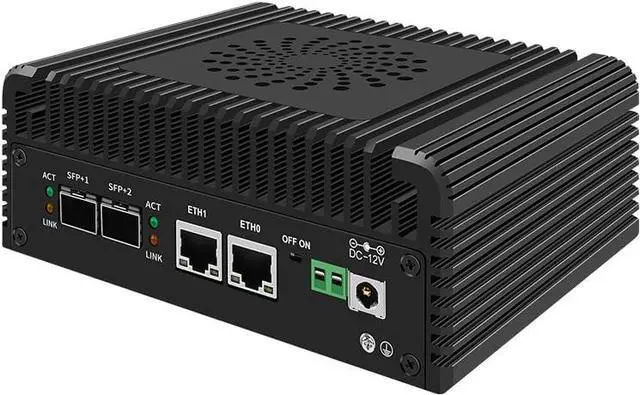 Alt view image 2 of 7 - CWWK Mini PC N100 Firewall Hardware 2 x 10GbE SFP+, 2 x i226V 2.5GbE LAN OPNsense Appliance,AES-NI, 2HD, TypeC, TF Card Slot, M.2 WiFi Slot,16GB RAM 128GB SSD