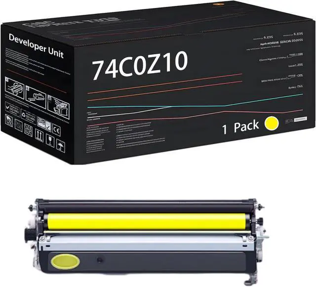 Main image of 74C0Z10 Developer Unit Compatible for Lexmark C4150 CS720de CS720dte CS725de CS725dte CX725de CX725dhe CX725dthe Printers (1 Pack Yellow)