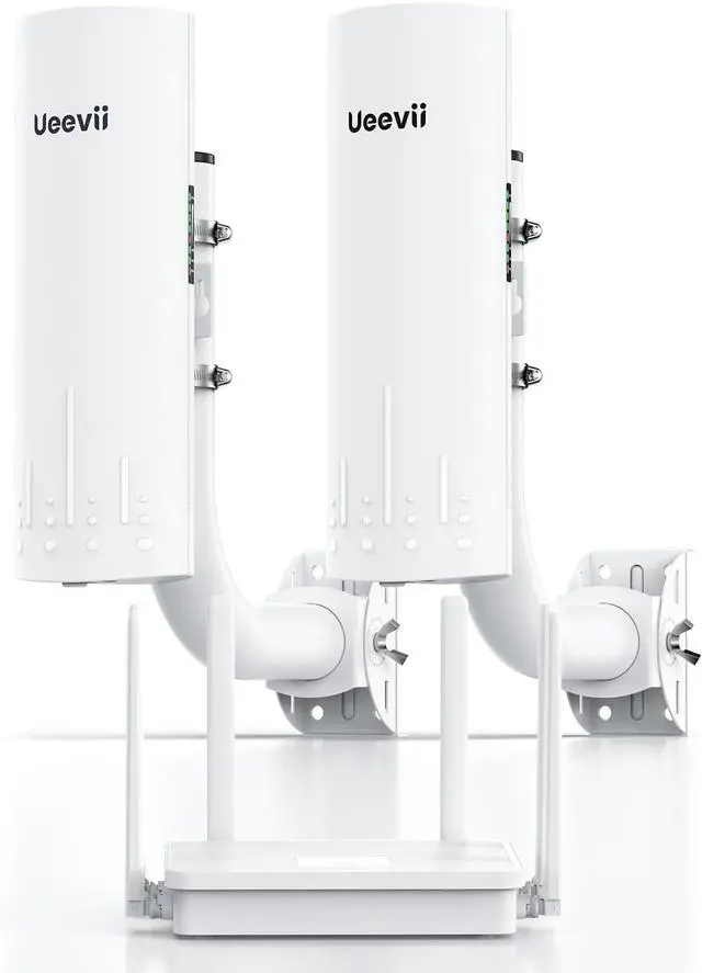 Main image of UeeVii CPE450 Wireless Bridge and WR3000K WiFi Router Kit, 5.8G 3KM Point to Point Wireless Bridge Outdoor to Shop Barn Garage Building Network Kit Solution, Outdoor WiFi Bridge(2PCS), Plug and Play
