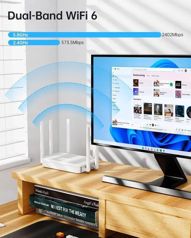 Alt view image 6 of 7 - UeeVii CPE450 Wireless Bridge and WR3000K WiFi Router Kit, 5.8G 3KM Point to Point Wireless Bridge Outdoor to Shop Barn Garage Building Network Kit Solution, Outdoor WiFi Bridge(2PCS), Plug and Play