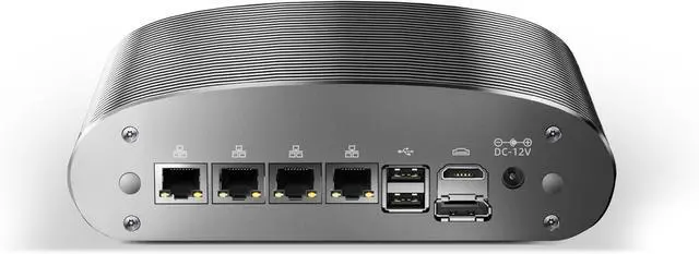 Main image of Fanless Mini PC N100 Micro Firewall Appliance, 4* 2.5G LAN 8GB RAM 256GB SSD (4C/4T, 3.4GHz), 100% Silent Industrial Desktop Computer with 4K Dual Display/6x USB/2x COM, Home Network Pfsense Router