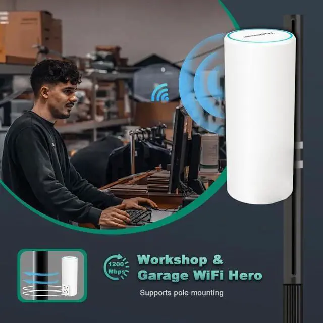 Alt view image 6 of 7 - Pro-Grade Outdoor WiFi Extender |POE Powered,85m Range & Military-Grade Durability,TUYAAPP Remote Smart Control,USA Server