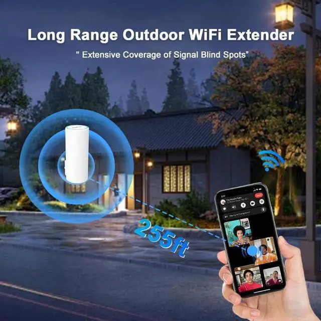 Alt view image 7 of 7 - Pro-Grade Outdoor WiFi Extender |POE Powered,85m Range & Military-Grade Durability,TUYAAPP Remote Smart Control,USA Server