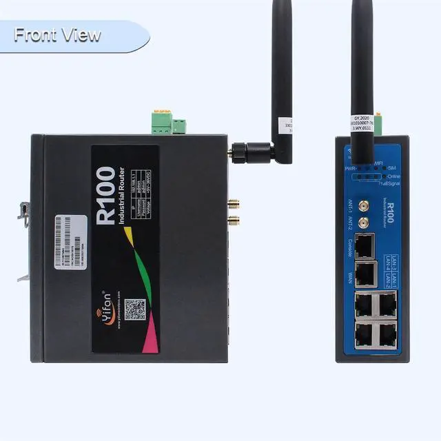 Alt view image 2 of 7 - Industrial 4G LTE Router with SIM Card Slot, LTE Cat 4 Wi-Fi Cellular Router, External Detachable Antenna, VPN, RS232/RS485 M2M IoT Integration, Band Lock, and Remote Management