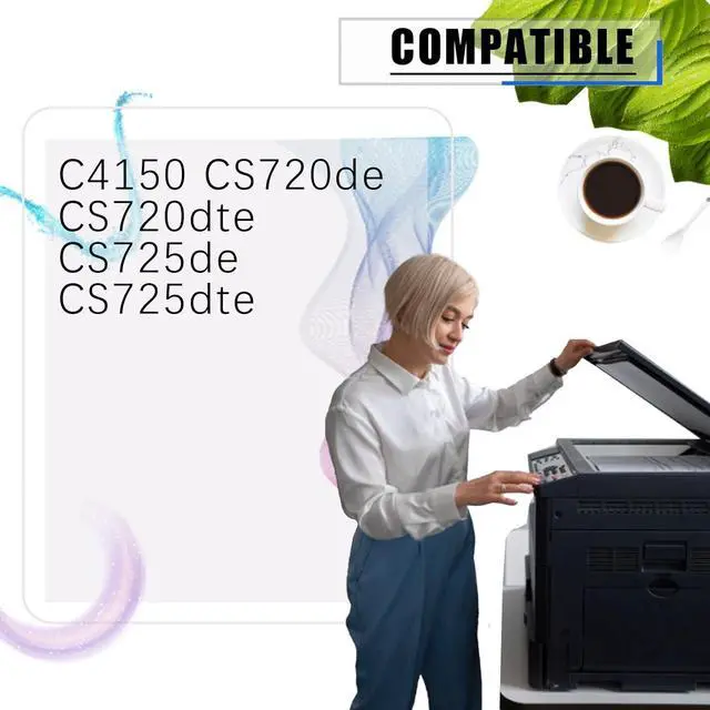 Alt view image 2 of 7 - CS720de Developer Unit Compatible for Lexmark C4150 CS720de CS720dte CS725de CS725dte Printers,with Chip Large Printing Demands (Yellow)