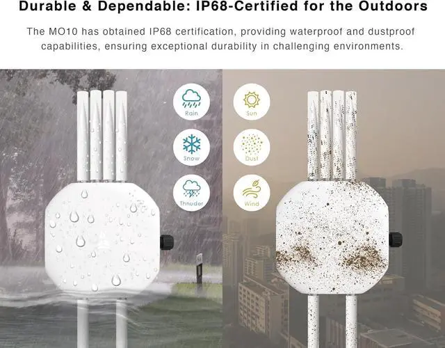 Alt view image 5 of 7 - BROWAN WiFi 6 Access Point AX6600 Tri-Band AP MU-MIMO 8 Spatial Streams | 6 Detachable Antennas WPA3 Hop Distance up to 1000 Feet Coverage 300 Devices IP68 Waterproof Dustproof Prism MO10
