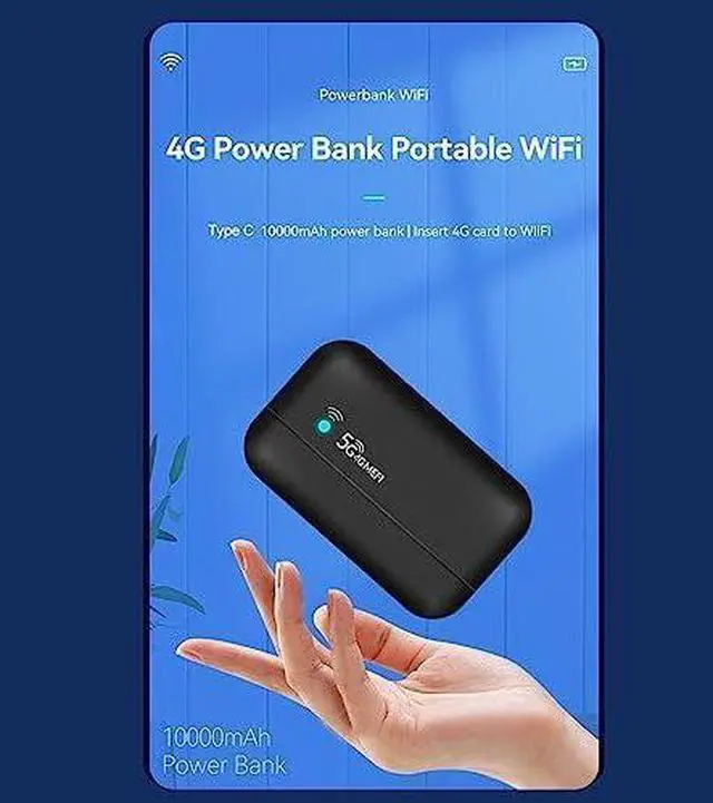 Alt view image 2 of 5 - Yunseity 4G LTE Mobile Hotspot, Network Router Devices Unlocked 5G Hotspot with SIM Card Slot for Travel, 300Mbps Mini Smart Router, Up to 10 Users