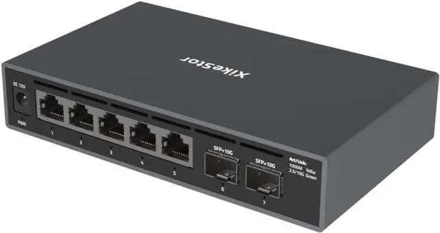 Main image of 10 Port 2.5G Unmanaged Ethernet Switch with 2x10G SFP+, 2.5 Gigabit Network Switch, 2.5Gb Ethernet Hub, Plug & Play, Metal Housing, Desktop/Wall-Mount