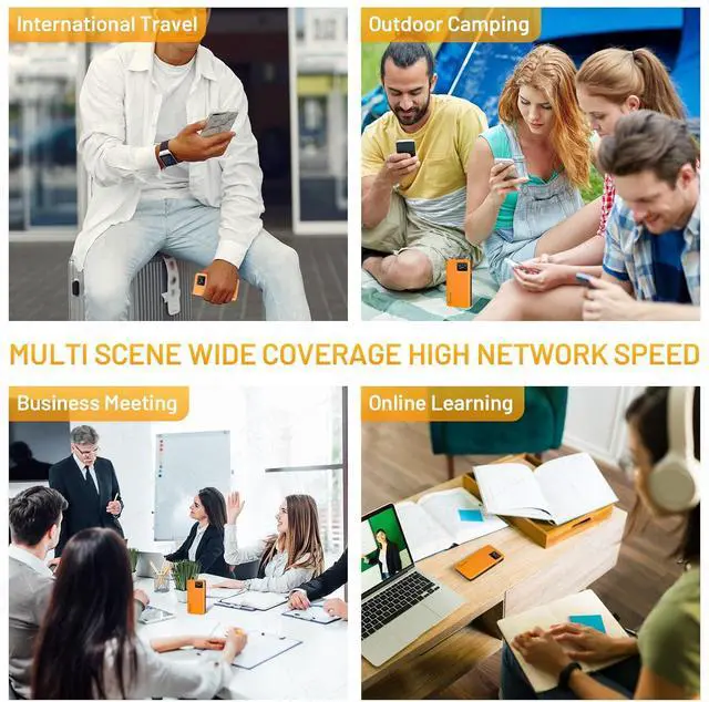 Alt view image 7 of 7 - RoamWiFi R10 4G LTE WiFi Router Mobile Hotspot, Wireless WiFi Device Portable Hotspot with CA 100GB & Global 1GB Data 90Day, No SIM Card