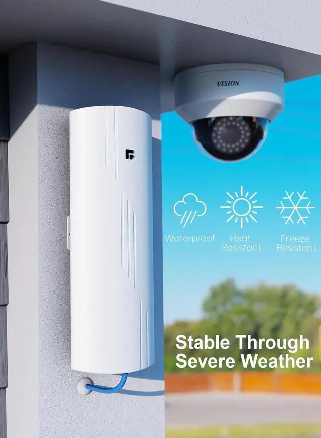 Alt view image 4 of 7 - Wireless Bridge Point to Point Outdoor WiFi, Wireless Network Expansion Kit, Long Range High Speed 5G | 2 Units Bridge Kit Complete Pre-Configured - P2P Long Range (2Pack)