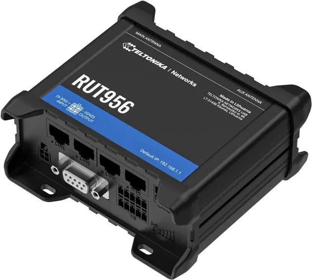 Alt view image 2 of 5 - RUT956 (EU) 4G LTE Router Teltonika RUT956, Cellular, RUT956 (Teltonika RUT956, Cellular Network Router, Black, Aluminium, Plastic, DIN-Rail, Industrial, Fast Ethernet)