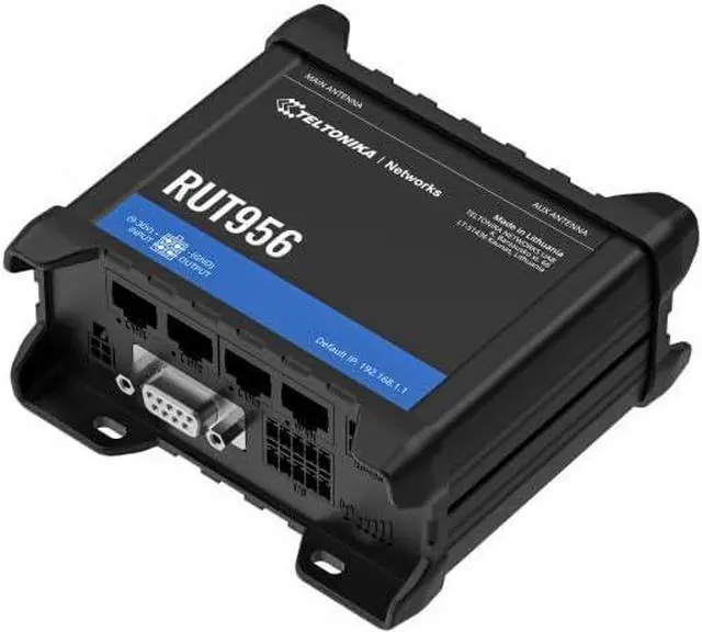 Alt view image 4 of 5 - RUT956 (EU) 4G LTE Router Teltonika RUT956, Cellular, RUT956 (Teltonika RUT956, Cellular Network Router, Black, Aluminium, Plastic, DIN-Rail, Industrial, Fast Ethernet)