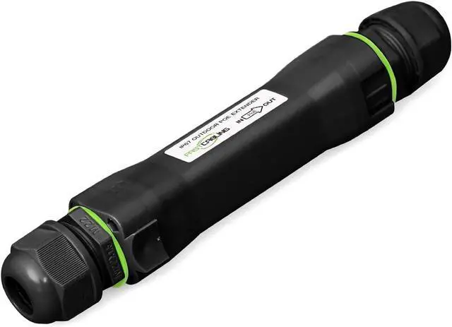 Alt view image 3 of 7 - Outdoor Gigabit Ethernet Extender, 450ft/140M, 10/100/1000Mbps, IP67 Waterproof, UV Resistant, Direct-Burial, Data Extension Only, Power Injector Included